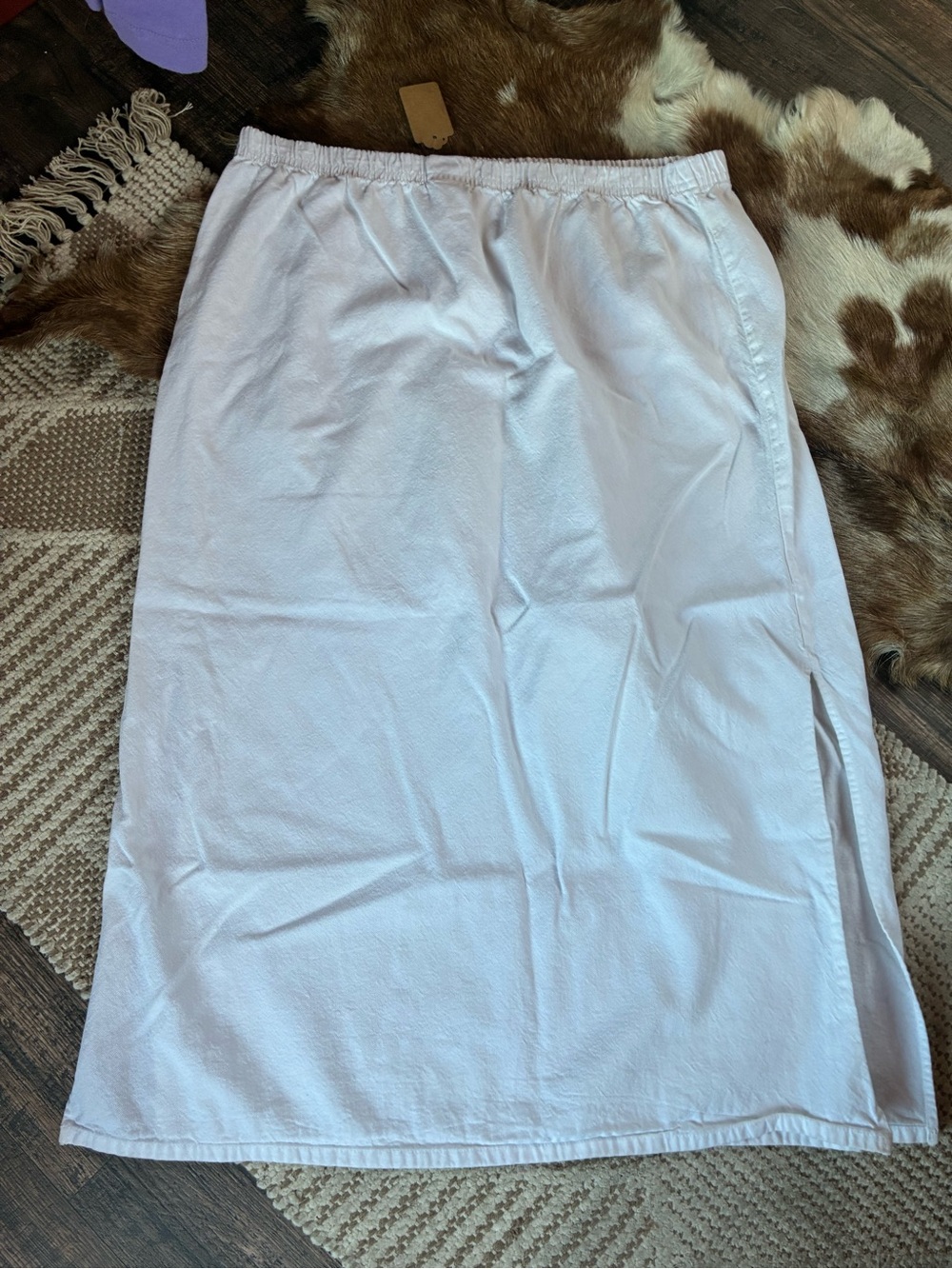 White Midi Skirt with Side Slit